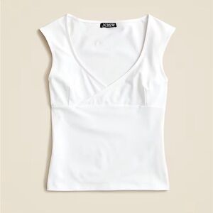 J. Crew stretch cotton cap sleeve crossover top